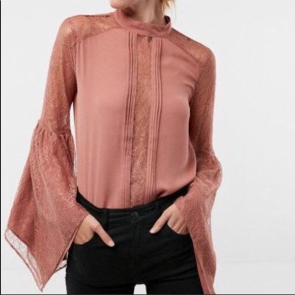 Express Tops - (NEW) bell sleeve lace blouse